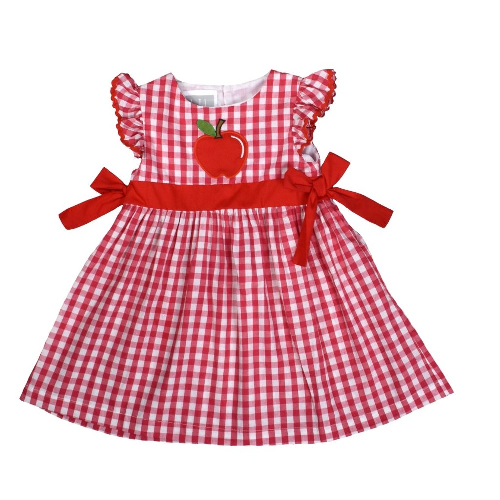 red gingham apple dress